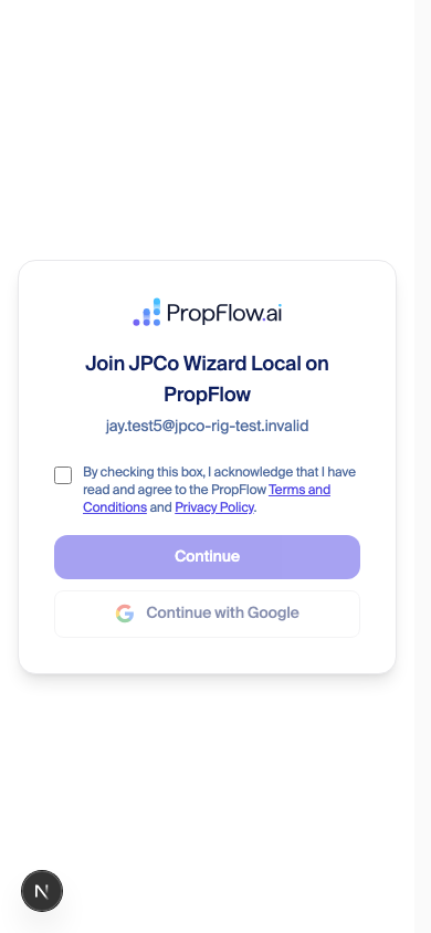 Same invite landing page on a 390px phone