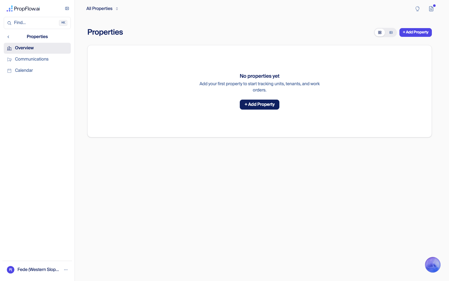 No properties yet empty state