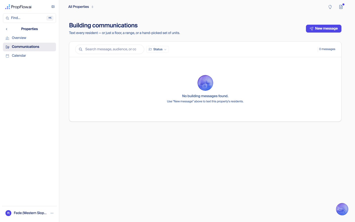 No building messages found empty state