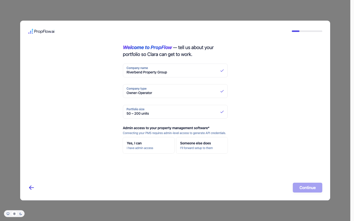 Admin access question with four options